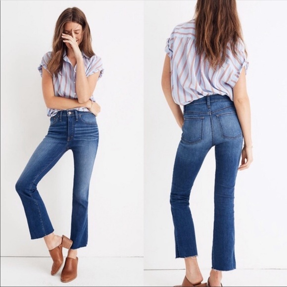 Madewell Denim - Madewell Cali Demi Boot Cut Jeans Fray Hem 30T